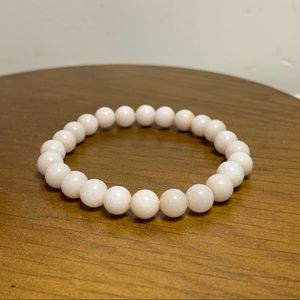 Pink Quartz 8mm stone beads meditation elastic bracelet